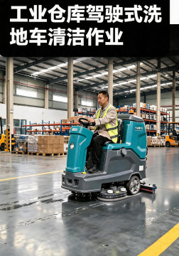 金刚砂、PVC、瓷砖一台驾驶式洗地机搞定，工厂保洁真的省心不少