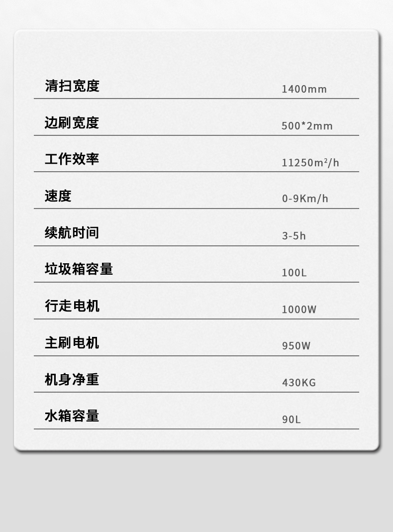美科宁驾驶式扫地机参数